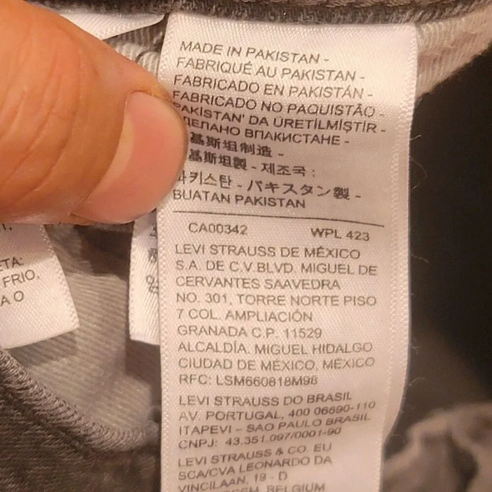 Levi's 502 Premium Black Jeans 40x32 Stretch Lyocell